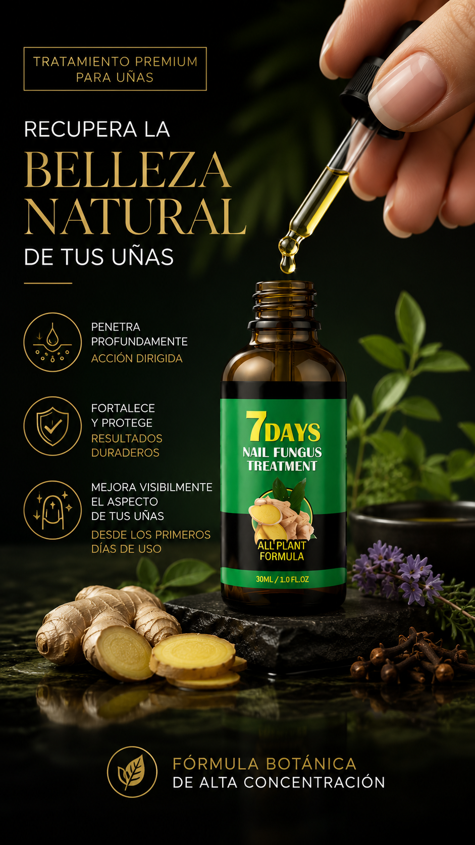 Tónico Jengibre Uñas Antifúngico 7 Days